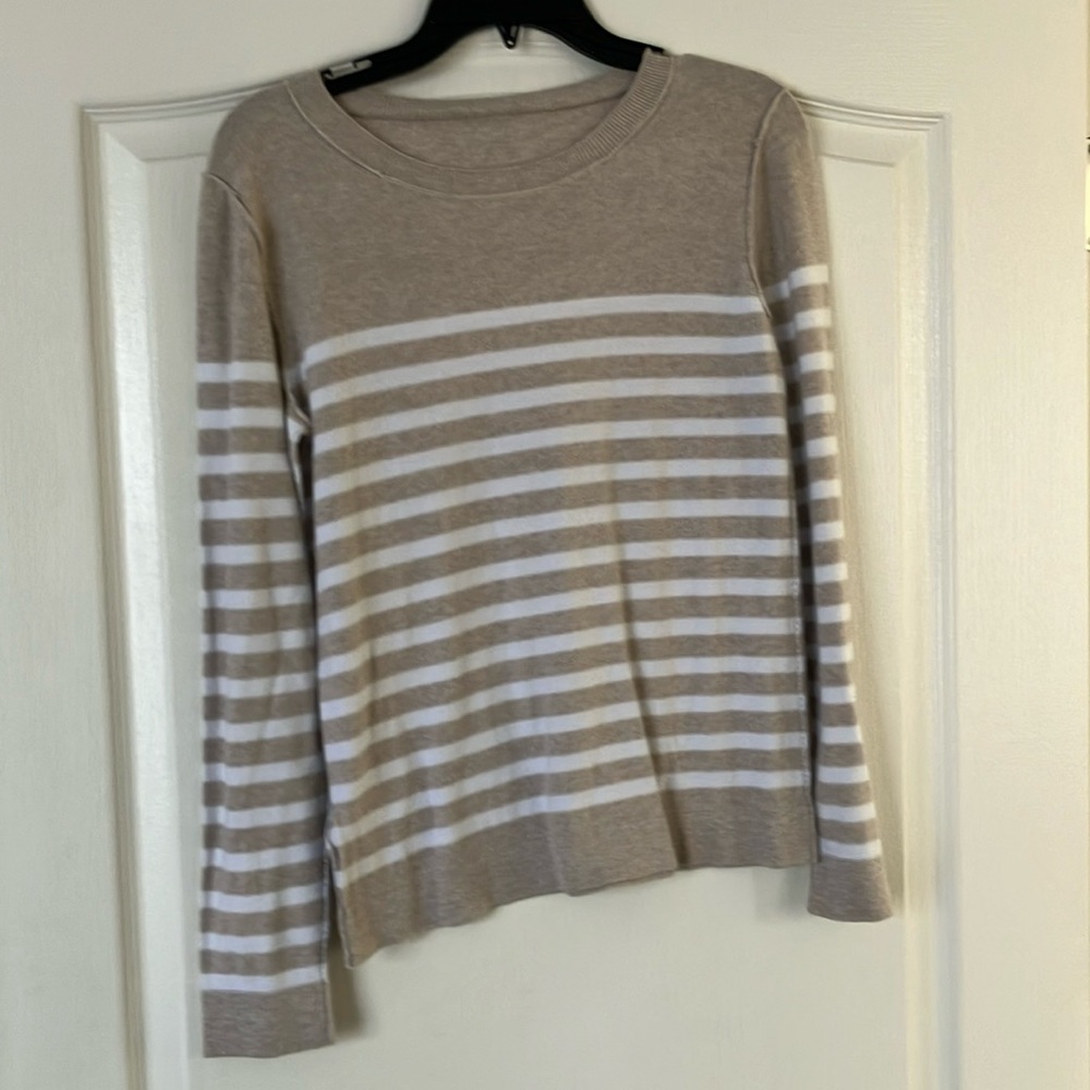 J Crew cream colored striped sweater women’s S